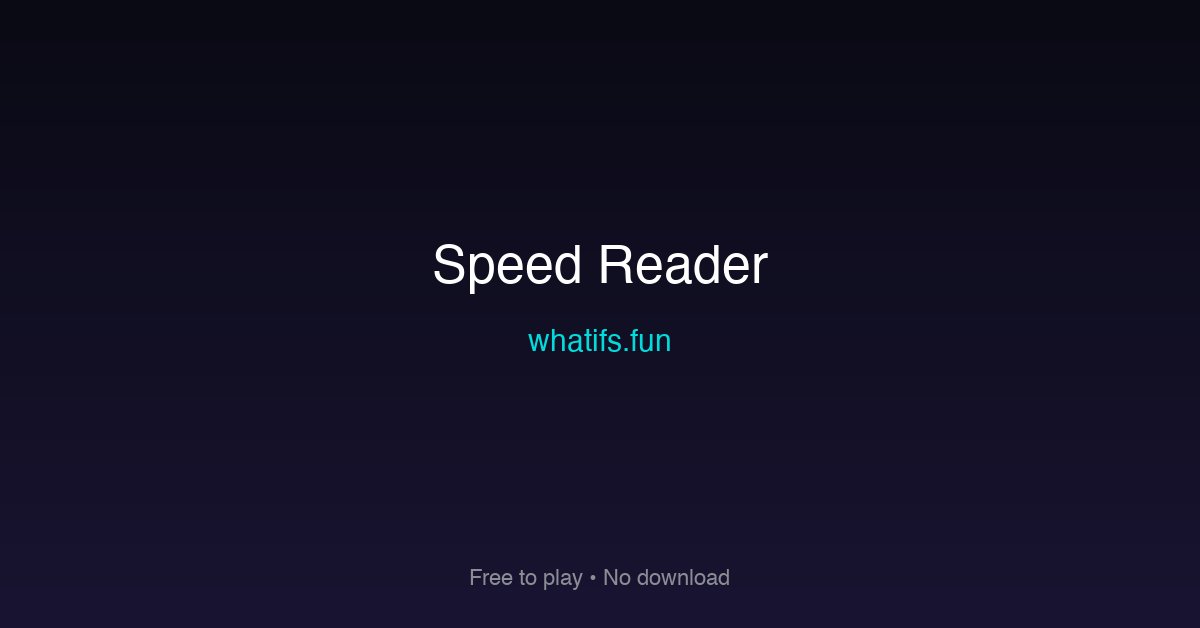 Speed Reader Character Speed Reader — Test Your Reading Speed and Comprehension