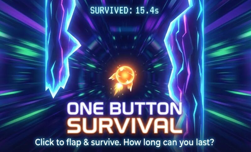 One Button Survival — Click to flap and survive as long as you can